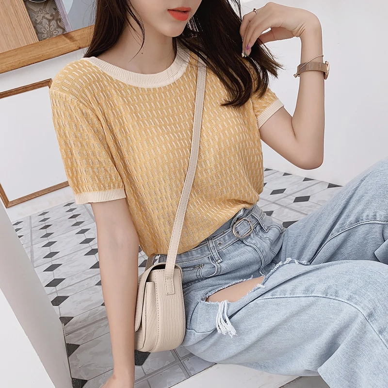 MISHOW 2019 летняя Модная Повседневная дышащая трикотажная рубашка для женщин с