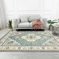 persian national style retro light blue european door mat bedroom living room anti slip bedside carpetcustom size