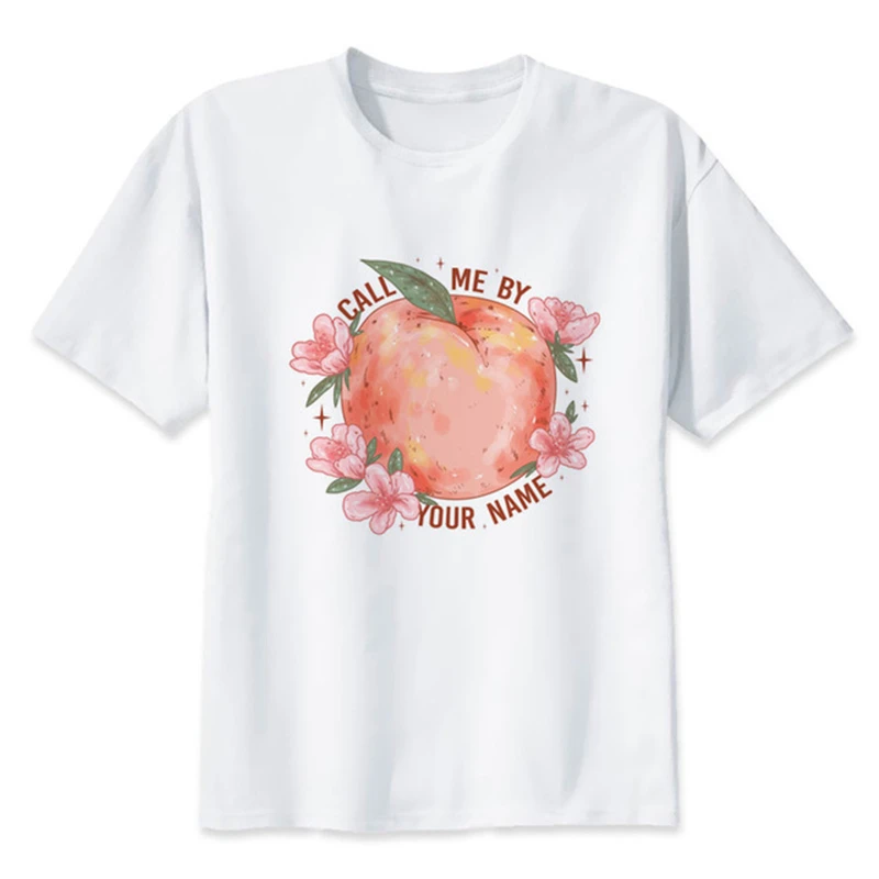 

Summer New Fashion Women Short Sleeve T-shirt Cute Cartoon Pink Peach Printed Female Tshirts Girls Unisex Casual Tops Tee