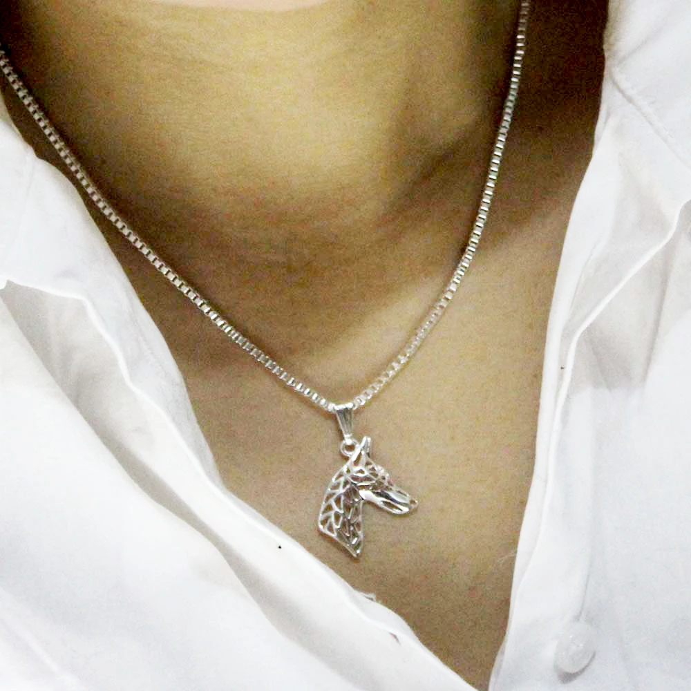 Doberman профиль кулон собачья порода покрытые животными ожерелья Шарм для