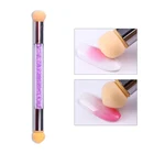 1 шт. пурпурная двухсторонняя кисть для градиентного затенения, точечная кисть, губка, ручка стразы, кисть для дизайна ногтей, инструмент для рисования на ногтях