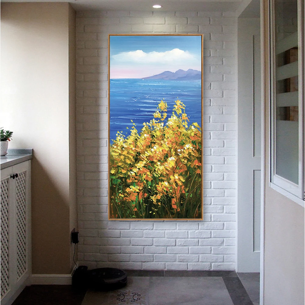 

Handmade Knife Flower Oil Painting Textured Canvas Wall Art Modern Wall Decor Panel Outdoor Landscape Paintings Picture Artwork