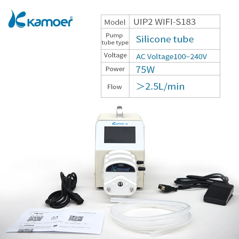 UIP2 WIFI-S183 Kamoer Lab UIP цифровой перистальтический насос с длительным сроком службы, используемый для лабораторных исследований и Wi-Fi управления - Напряжение: UIP2 WIFI-S183