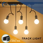 Светодиодный Трековый светильник с воротником гусиная шея, потолочный Трековый светильник, направляющий Светильник E27 для промышленного магазина одежды, регулируемая направляющая лампа