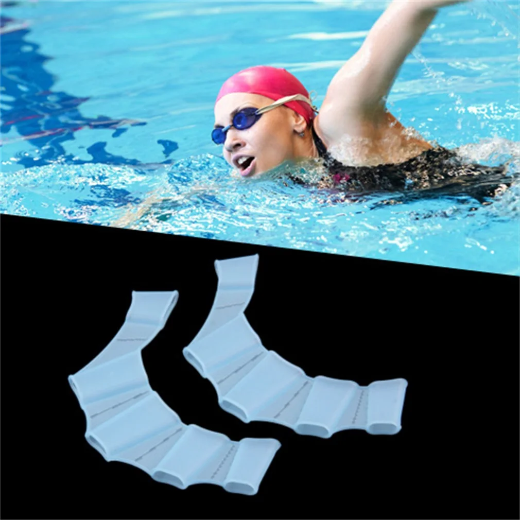

1 pcs Women Men Kids Silicone Material Swim Gear Fins Hand Web Flippers Training Diving Gloves Webbed Gloves for Swimming