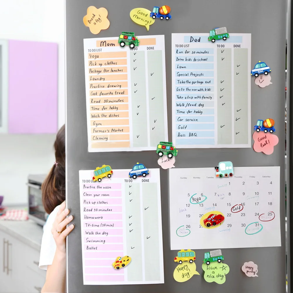 Baby Kids Cartoon Car Fridge Magnet Message White Board Decoration Sticker Children Toys Refrigerator Magnets Gift for | Канцтовары для