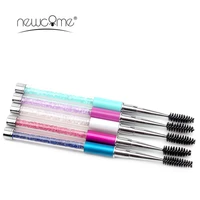 newcome 1 pc mascara applicator wand brushes rhinestones handle eyelash extension brush diamond handle soft brush makeup tools