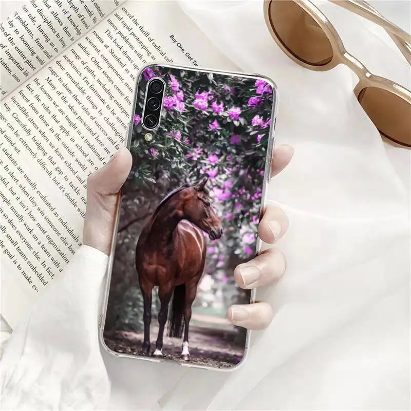 

Handsome Horse Animal Phone Case Transparent for Samsung A71 S9 10 20 HUAWEI p30 40 honor 10i 8x xiaomi note 8 Pro 10t 11