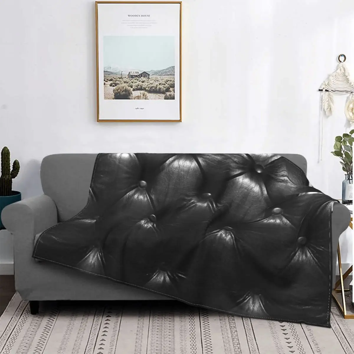 

Chesterfield-colcha de muselina a quadros para cama, manta de пикник, цвет черный