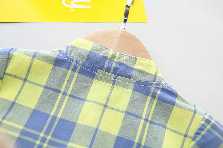 Комплект летней одежды в клетку для маленьких мальчиков и девочек футболка шорты