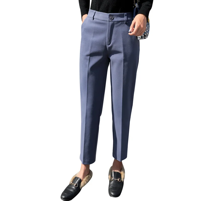 

Woolen Harem Pants Women Winter New Business Pants Loose Woolen Pants High Waist Professional Casual Suit Pants