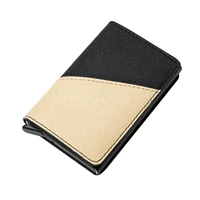 bycobecy men and women 2021 new fashion mixed color rfid credit card holder pu leather aluminum card wallet slim id card holder