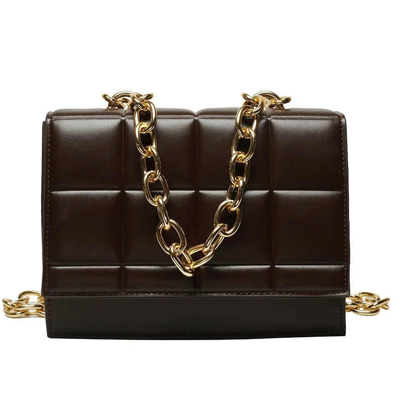 

Fashion Square Lattice Crossbody Bags for Women Designer Handbags Luxury Chains Pu Leather Shoulder Messenger Bag Female Purse