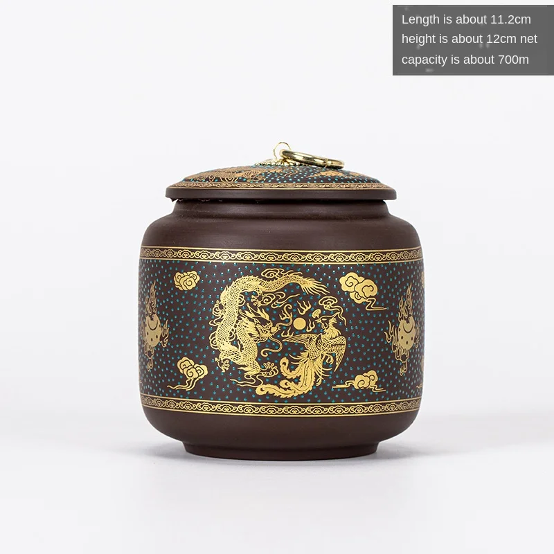 

Creative Purple Sand Tea Containers Sealed Cans Moisture-Proof Custom Pu'er Tea Container Large Ceramic Tea Storage Tea Storage