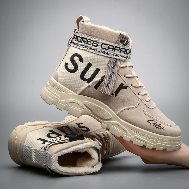 

Winter Warm and Velvet Snow Boots Men High-top Men Boots Fashion Middle-top Cotton Boots Cotton Shoes Men Shoes Bread Shoes