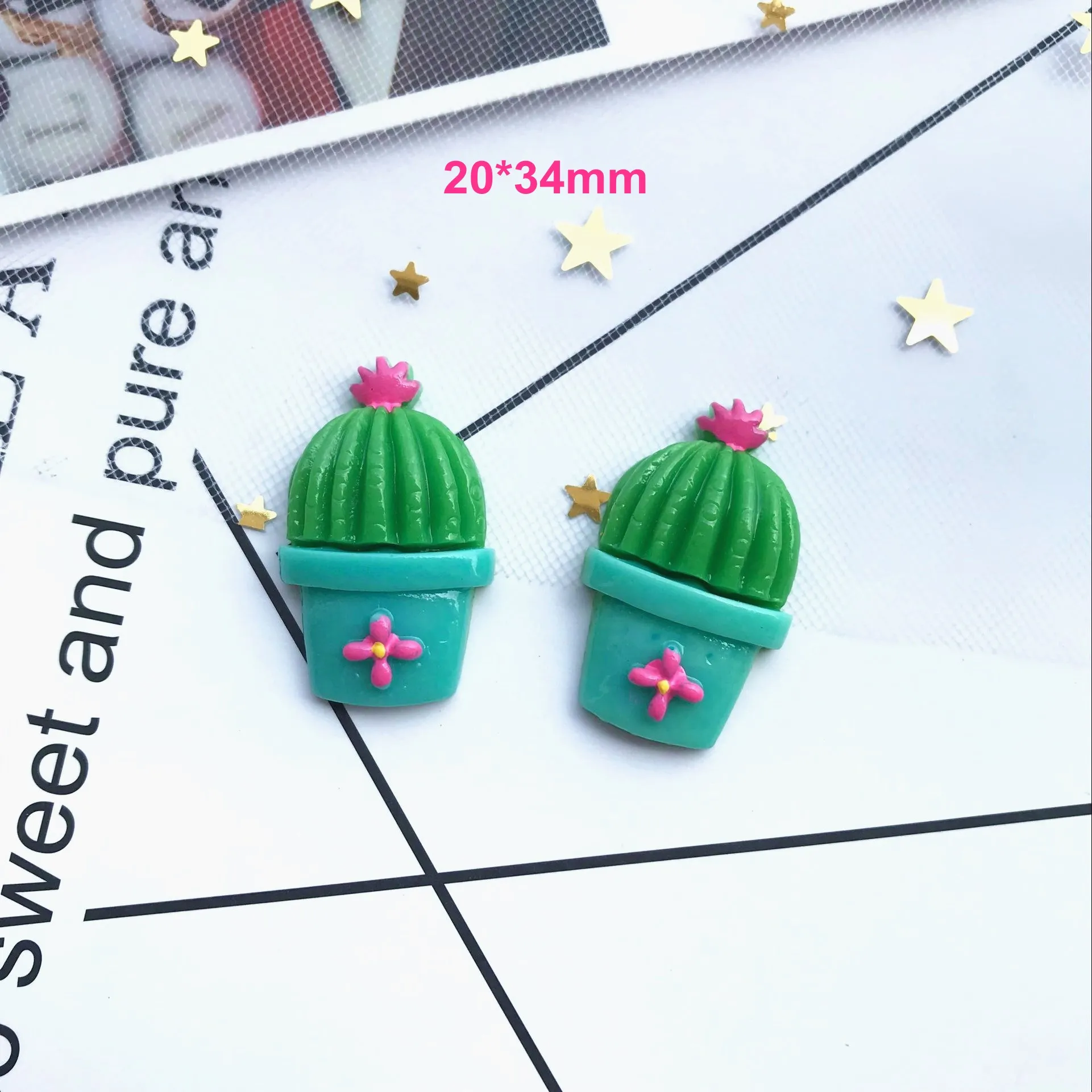 10 шт. каваи кактус плоская задняя часть выпуклая круг детский головной убор