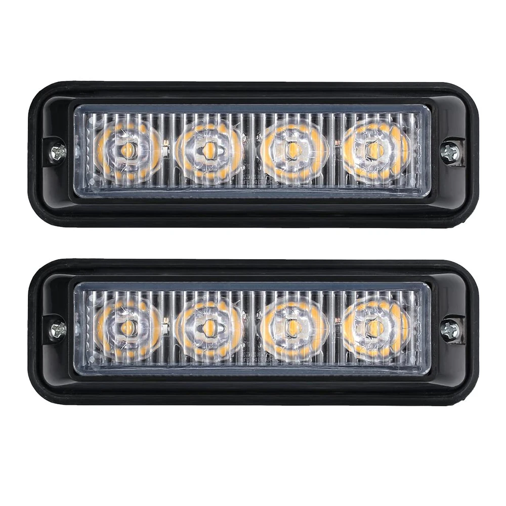 

2 шт., 4 светодиода, 6 светодиодов, предупреждающая мигающая лампа, автомобильные стробоскопы, аварийный маяк, аварийная вспышка, универсальная 12 В, 24 В, автомобиль, грузовик