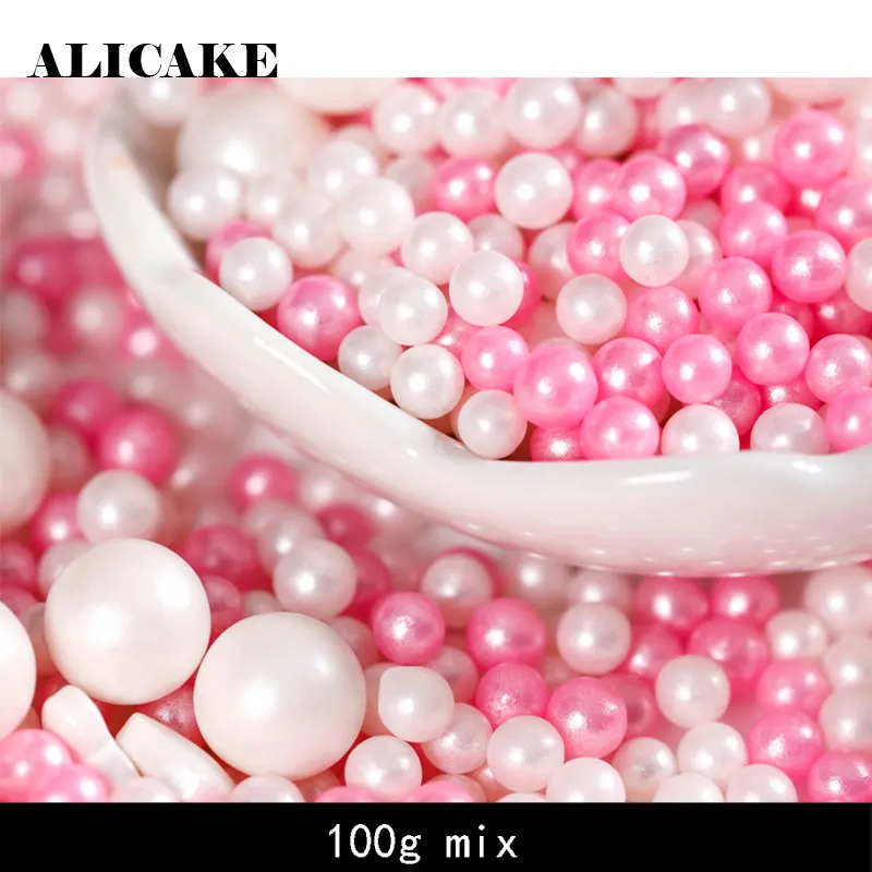 Съедобные сахарные посыпки для украшения кексов торта 100 г Микс розовые конфеты