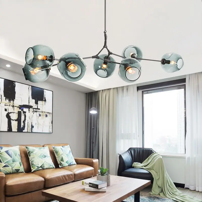 Скандинавский стеклянный шар люстра светильник современная для гостиной
