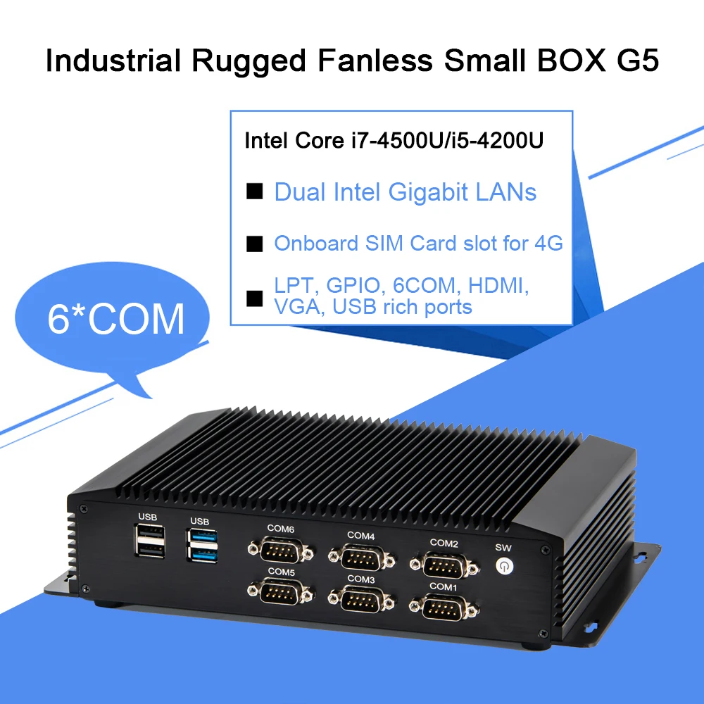 Настольный компьютер Intel oem barebone Core i7 4500U 1 8 ГГц Гб DDR3L Linux 5 Вт RS485 COM 4G SIM карта|Мини