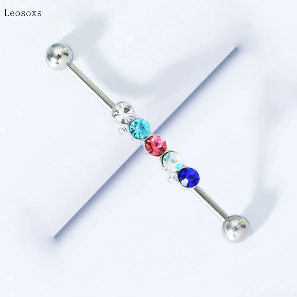 

Leosoxs 2pcs Trendy Personality Long Diamond Earrings Body Piercing Jewelry