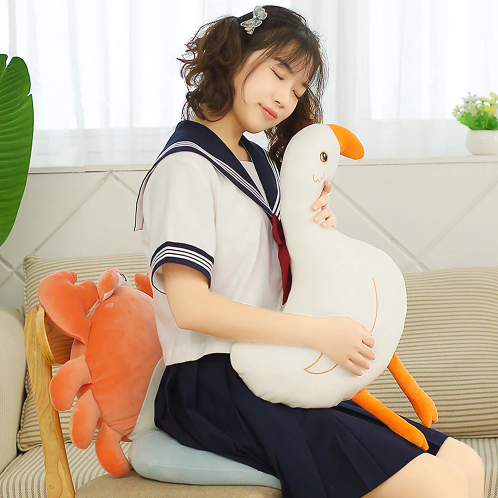 

Kawaii Plush Simulation Crab Cartoon Doll Pillow Sleeping Cushion Children Toys Doll Sleeping Pillow Gift Children Companion