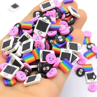 3d polymer clay slices tv smile face rainbow confetti diy nail art supplies charms making arts crafts