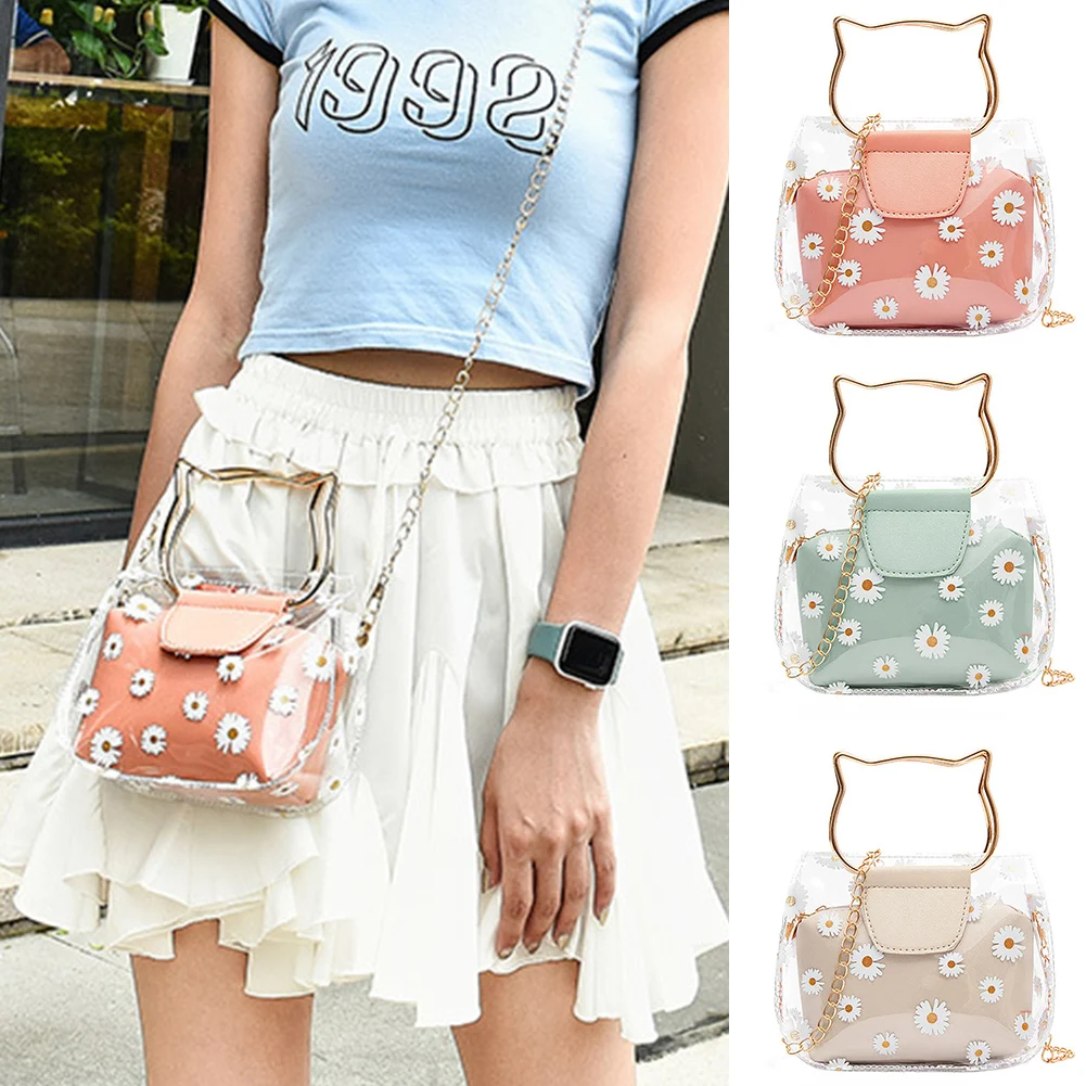 2020 модная прозрачная подарочная сумка через плечо мессенджер из искусственной