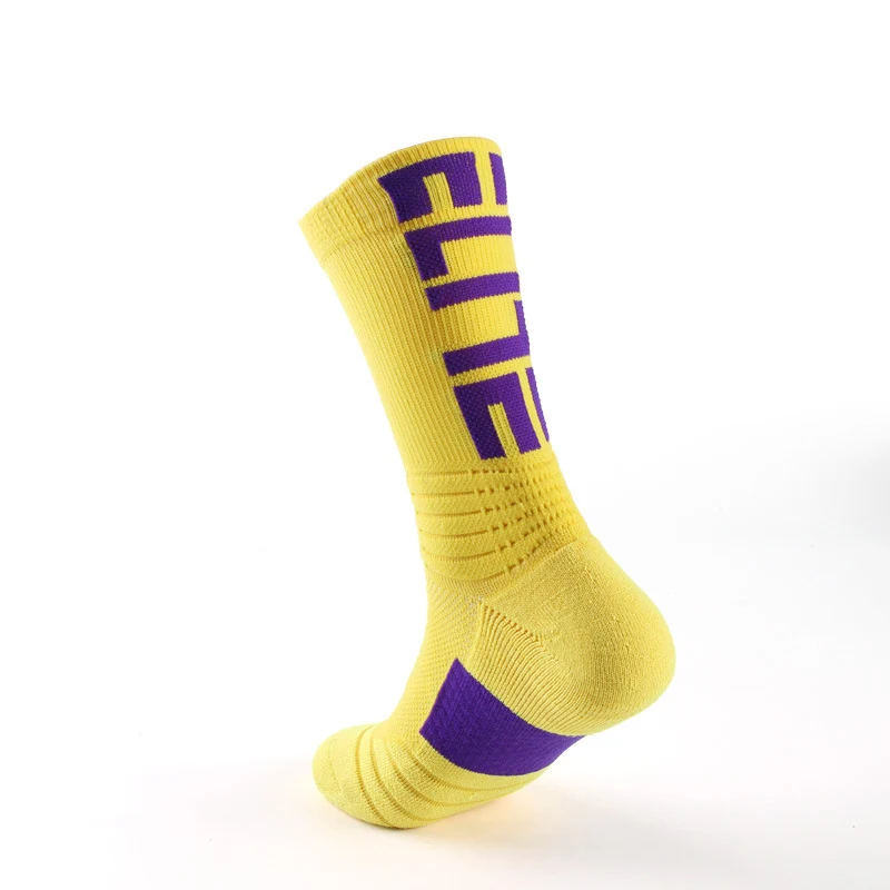 

5 pairs Winter Warm socks Sport basketball football elite Letter Terry Thickened Non-slip Cushioned Athletic sports Crew socks