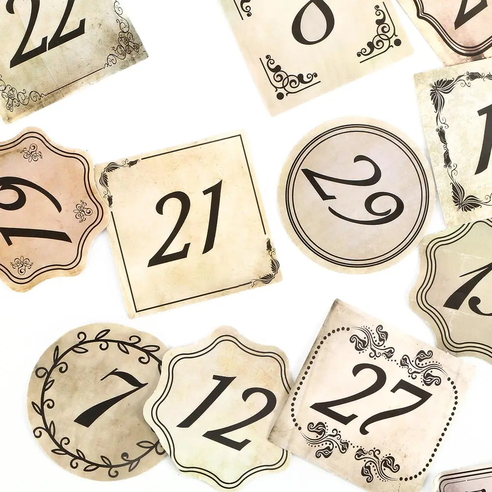 45 листов/коробка винтажный герметичный стержень с цифрами бумажная наклейка для