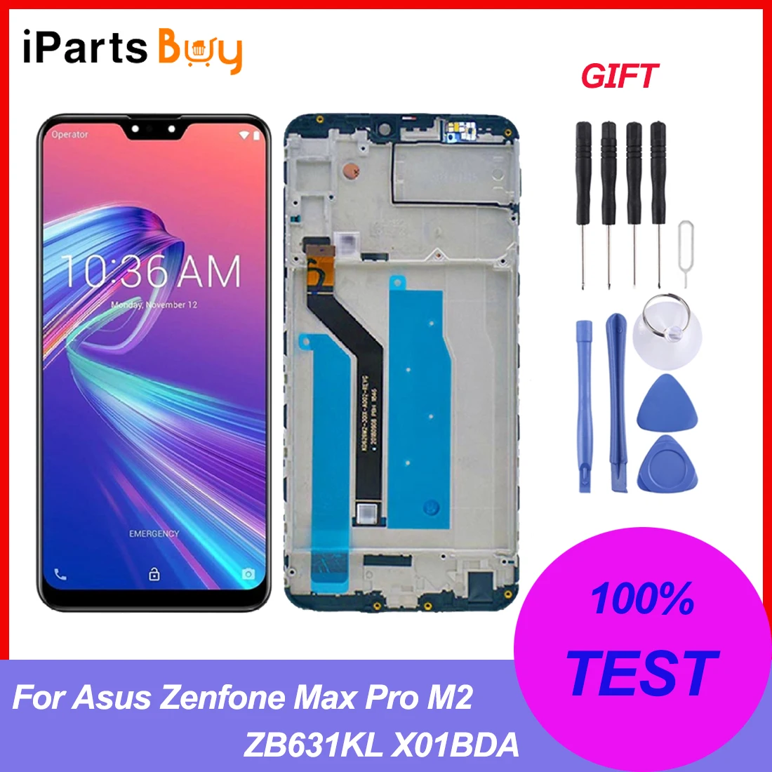 ЖК-экран и дигитайзер для Asus Zenfone Max Pro M2 ZB631KL X01BDA, экран с рамкой в сборе, оригинал