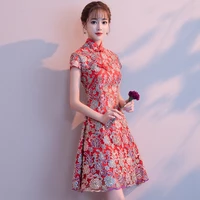 chinese improved cheongsam 2020 winter vintage bridal toast short dress chinese dress girl dresses woman party night robes