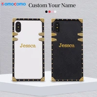 luxury leather diy custom name gold stamping phone case cover for apple iphone 11 12 pro max x xs max xr 7 8plus shell protectio