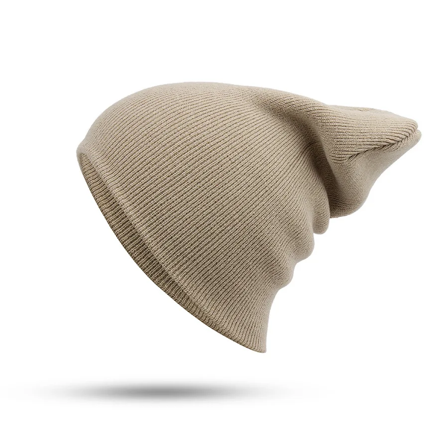 WELROG Новые повседневные вязаные шапки однотонные уличные ветроустойчивые теплые