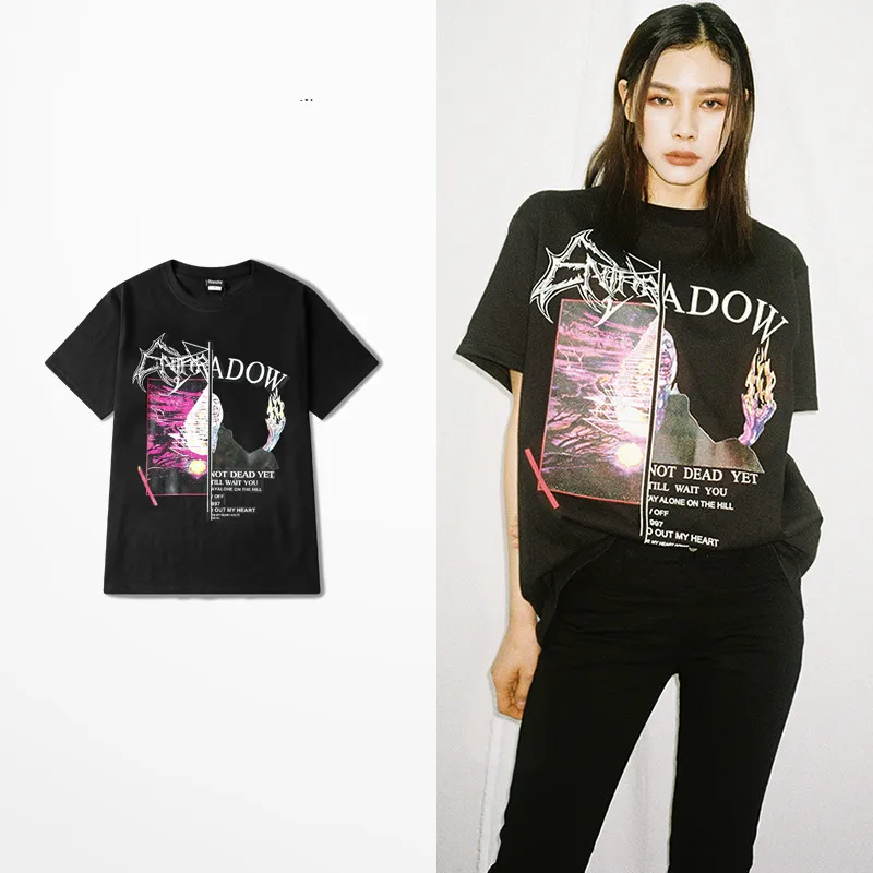 

Забавная футболка Ulzzang с флэш-принтом для мужчин и женщин