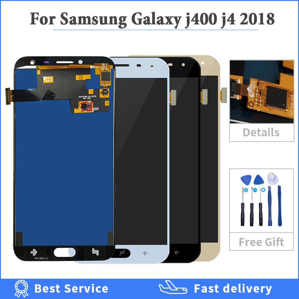 ЖК-дисплей Amoled J400 для Samsung Galaxy J4 2018 сенсорная панель дигитайзер в сборе ЖК-экран