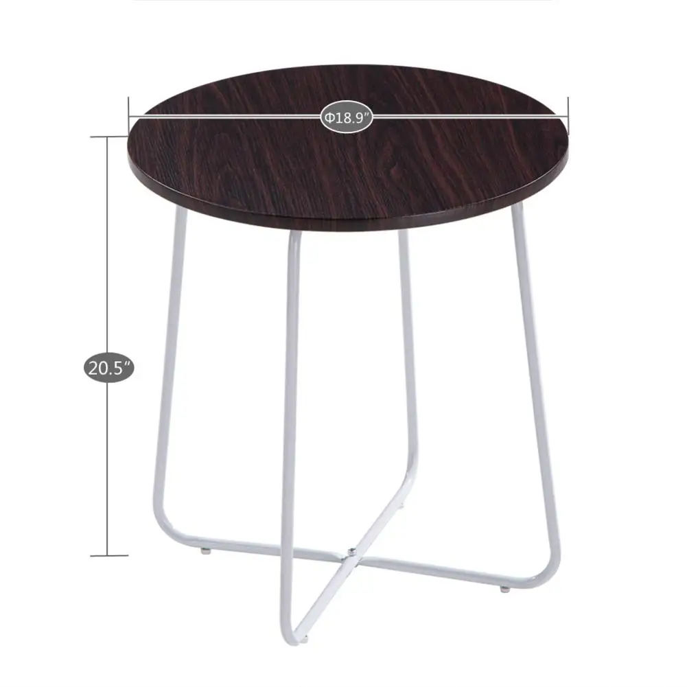 

Delivery From United States Sofa Side Table Coffee Table Round Table Dark Brown Desktop MDF Metal 48 X 48 X 52cm