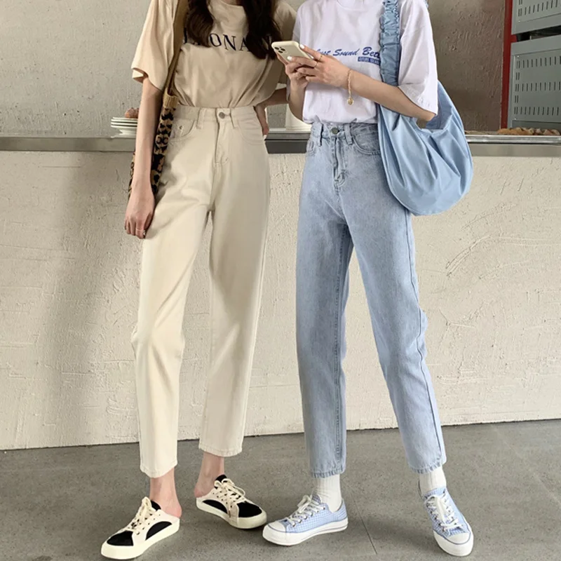 

145 короткие и маленькие Обрезанные джинсы, женские 150 свободные широкие мешковатые брюки с высокой талией, укороченные брюки, Папины брюки р...