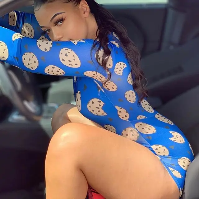 Fashion Candy Print Bodysuit Smooth Fiber Button Long Sleeve Sexy Jumpsuit Women Love Game Jumpsuits &amp Rompers | Тематическая