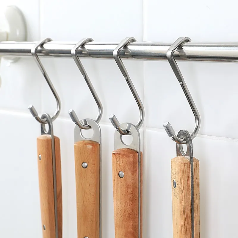 

Stainless Steel Free Punching Cabinet Door Without Trace Hook S-type Door Hanger Hanger Door Back Coat Hook Small Hook wall hook