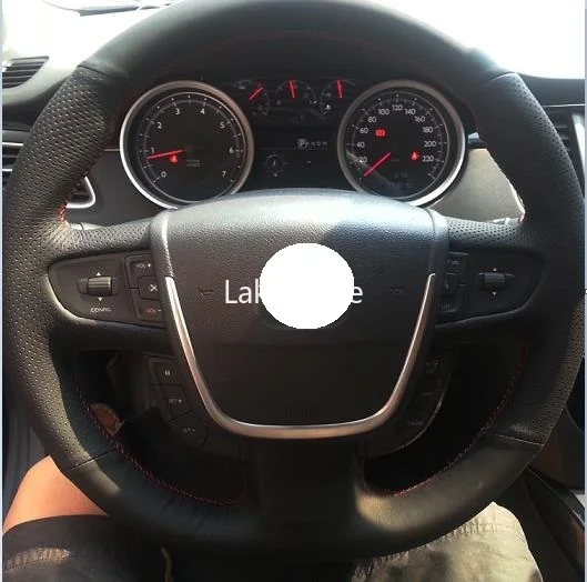 Сшитый вручную кожаный чехол на руль для Peugeot 508 автомобиля Универсальный 15