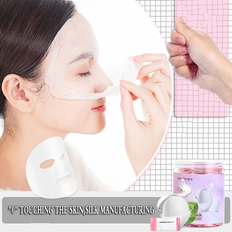 100 сжатая маска для лица одноразовая увлажняющая листовая бумажная | Красота и
