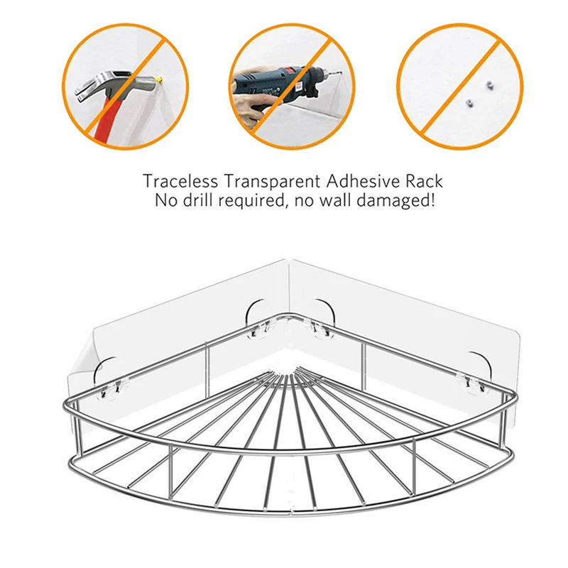 Треугольная полка для душа из нержавеющей стали угловая ванной комнаты