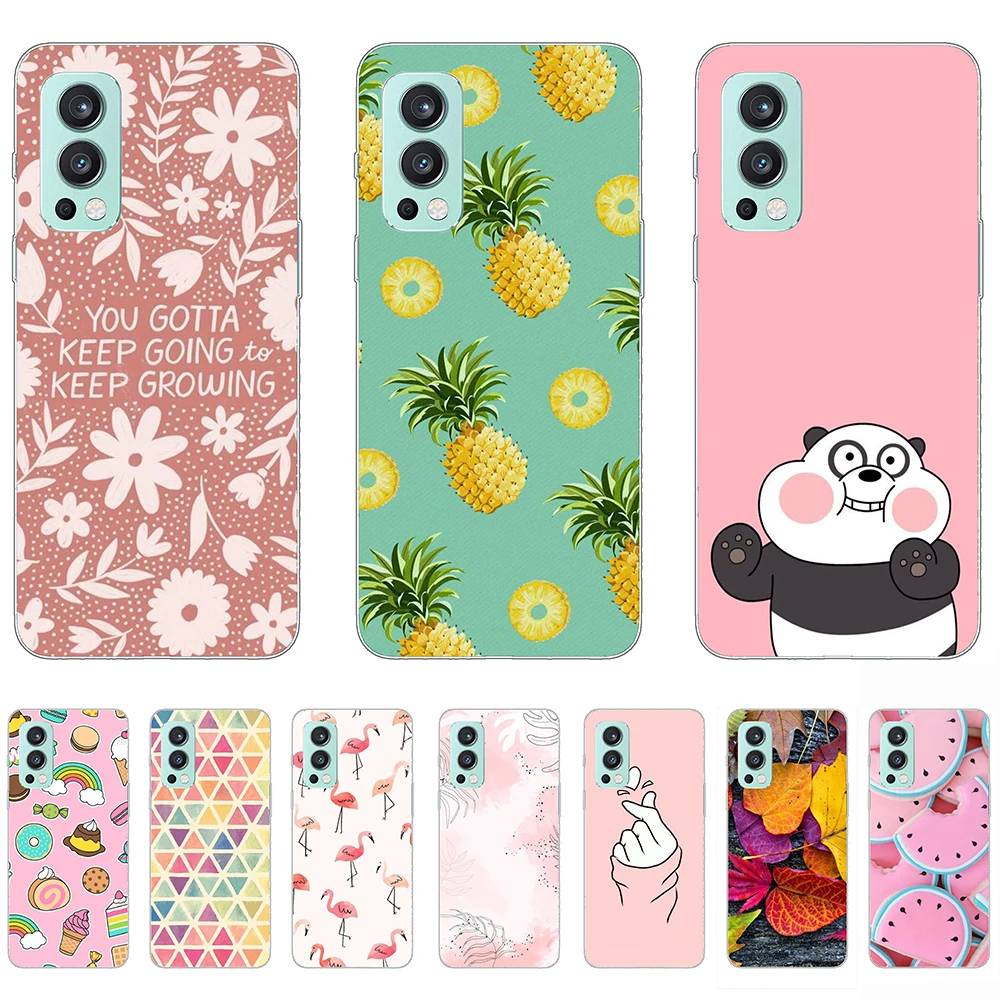 

Case for OnePlus Nord 2 5G Soft Tpu Cute Cartoon 6.43inch Transparent Anti-fall Flexible Full Protection Bag Half-wrapped Case