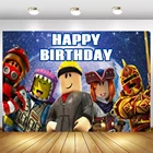 Фон Roblox для дня рождения мальчика, детская вечеринка, фотография, космос, небо, мультяшный тематический стол, декор для фото, декор стола