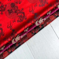 75cm imitation silk brocade chinese dragon pattern jacquard fabrics per 0 5 meter the cloth for satin dress screen tablecloth