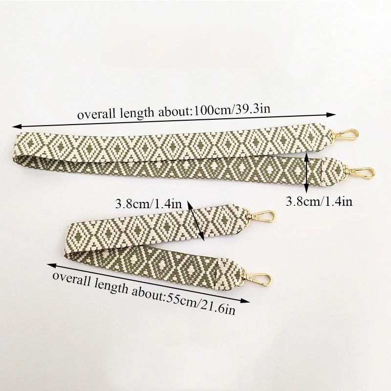 Ethnic Style 3.8cm Wide Bag Strap New Embroidery Thickened Bag Strap For Crossbody Multicolor Fashionable Accessories For Bags