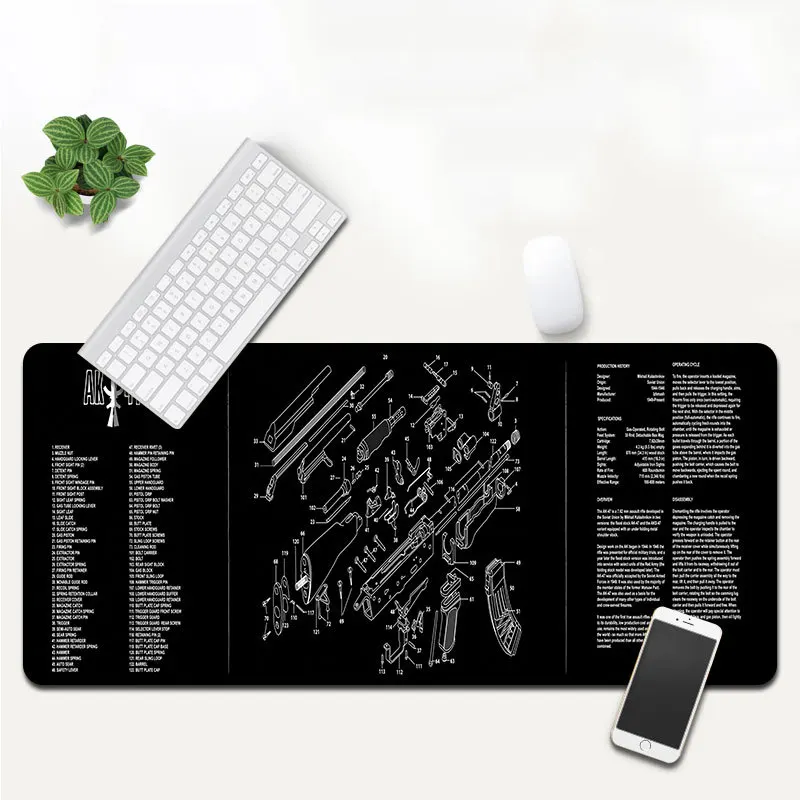 Ar-15 AK47 Oversized Mouse Pad Gun Cleaning Mat Gaming Desk Mousepad Customization 300*8000*2mm for Gamer | Компьютеры и офис