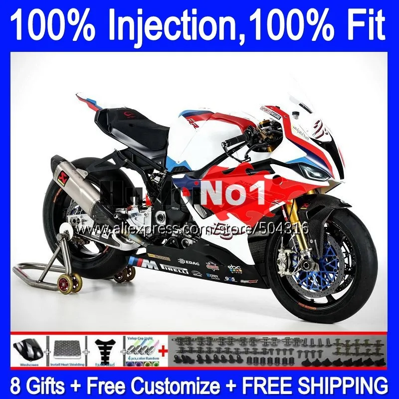 

Injection Kit For BMW S1000 RR S 1000 RR CC 2019 2020 2021 white glossy 129MC.5 S 1000RR S1000-RR S1000RR 19 20 21 OEM Fairings