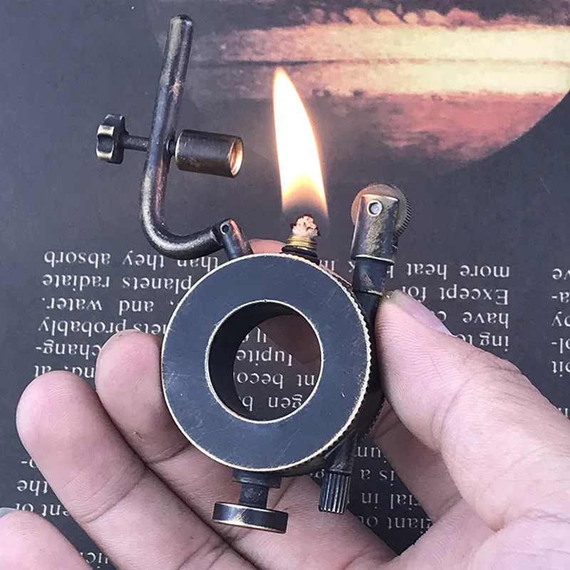Винтажная латунная керосиновая Зажигалка ручной работы с откидным клапаном из